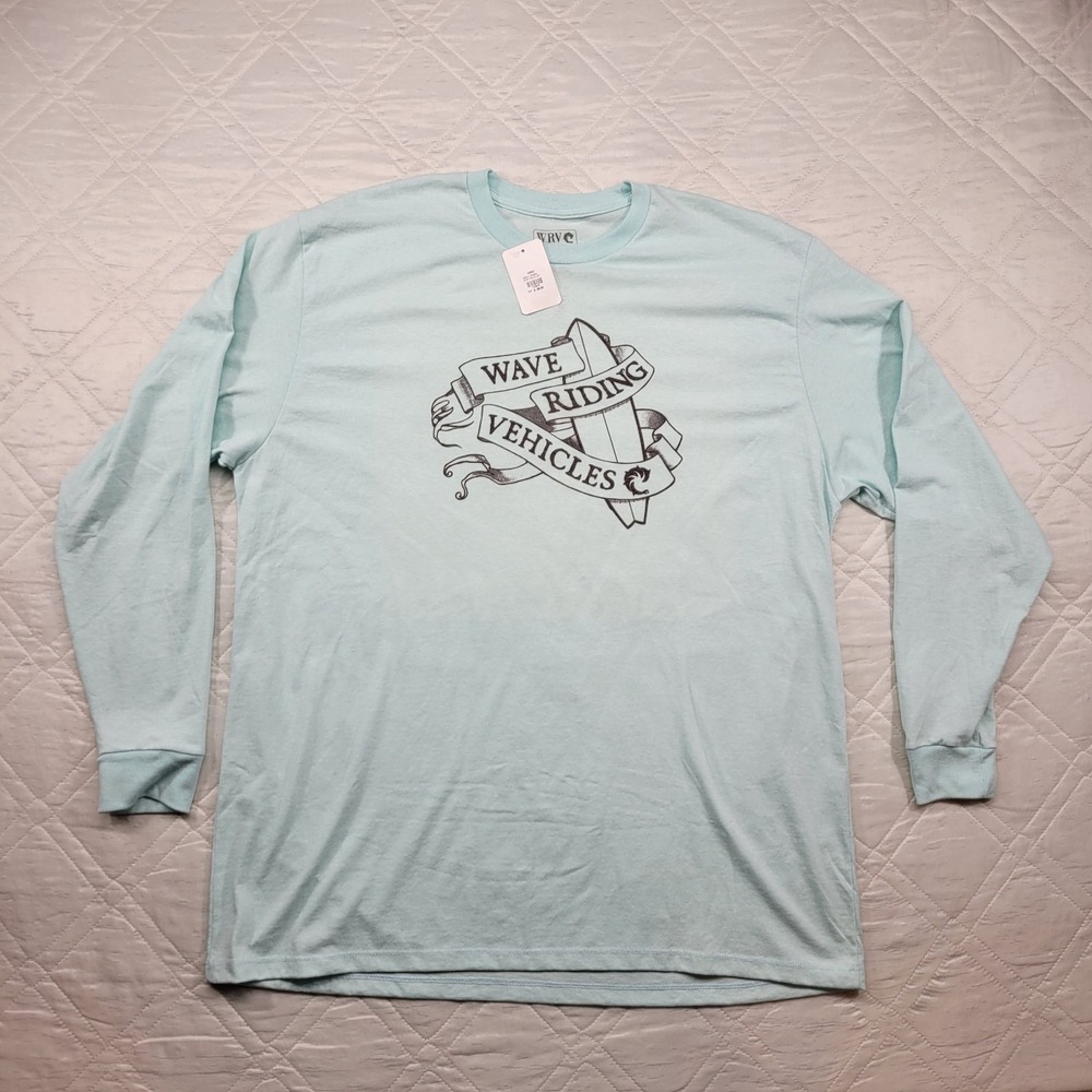 WRV Wave Riding Vehicles Vintage sky blue long sleeve T shirt Size XXL nwt‎